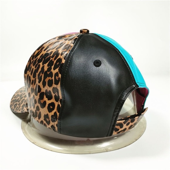 🧢 Leopard/Pink/Teal cap w/ satin lining🧢 - Picture 7 of 14